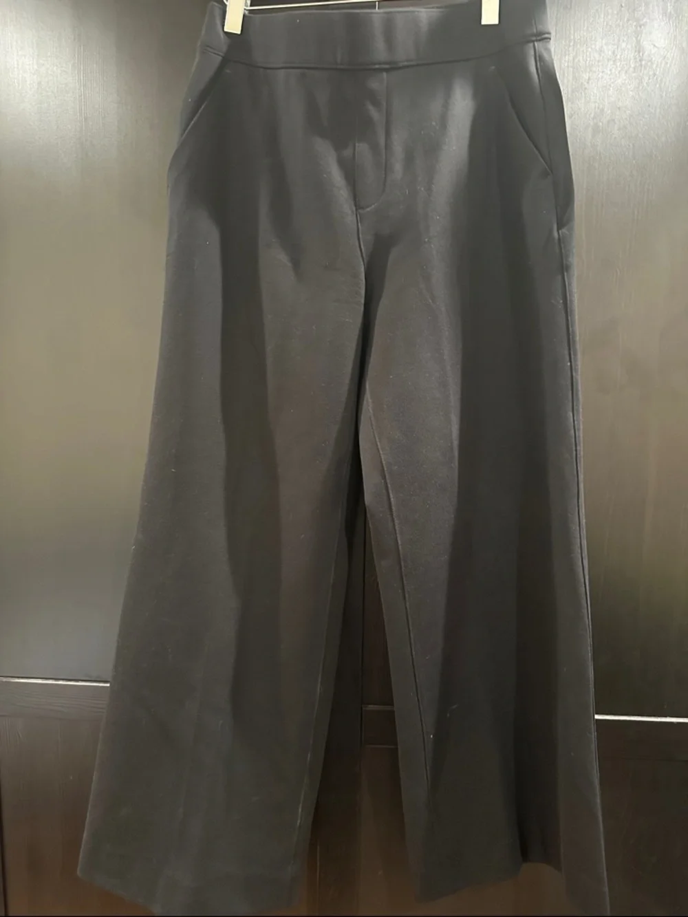 spanx black dress pants Spanx Women's SPANXsupersmooth PerfectFit Ponte Wide Leg Pants in Black Size 1X main image 1